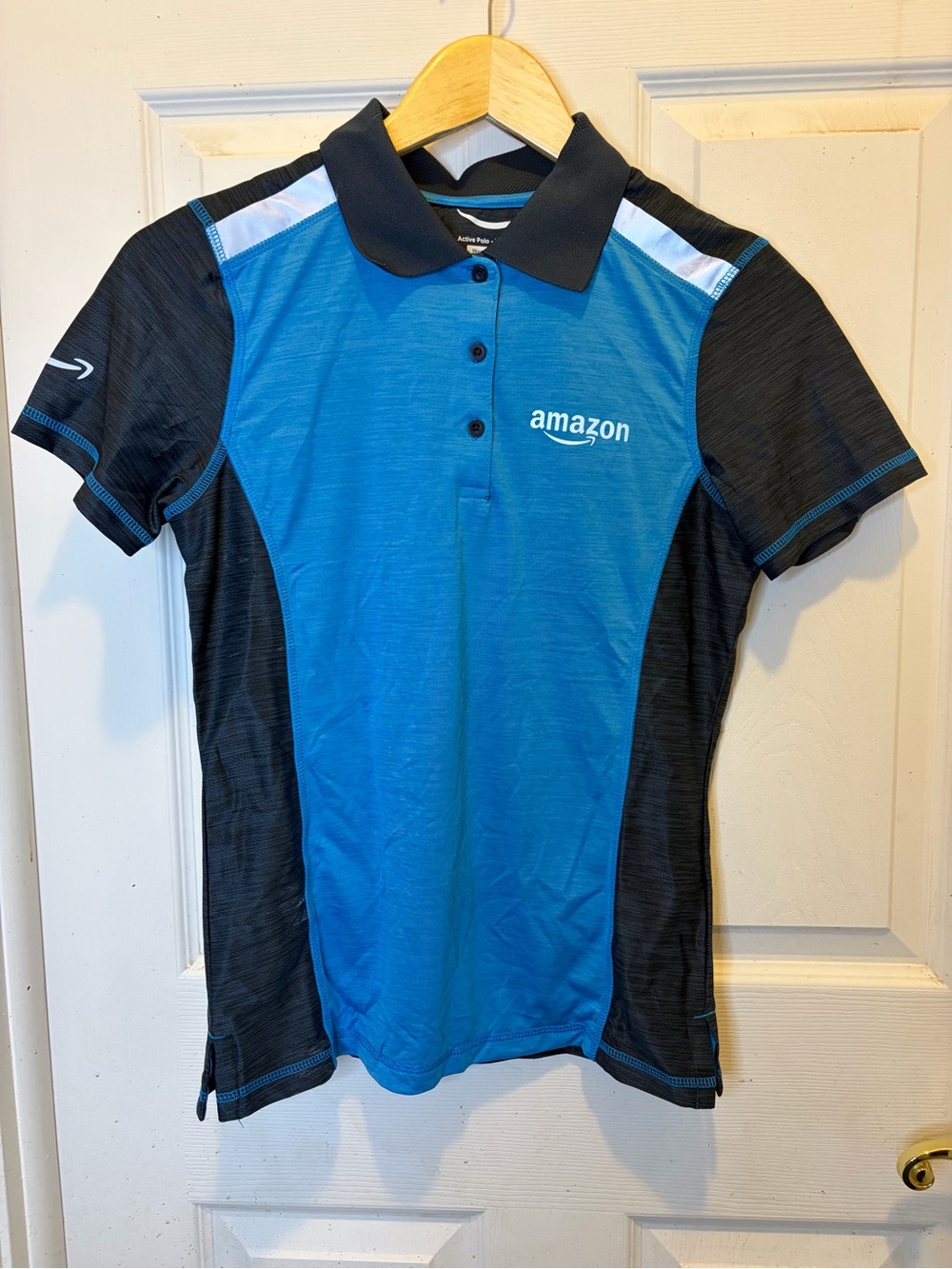 Amazon Women's Active Polo in Blue and Black